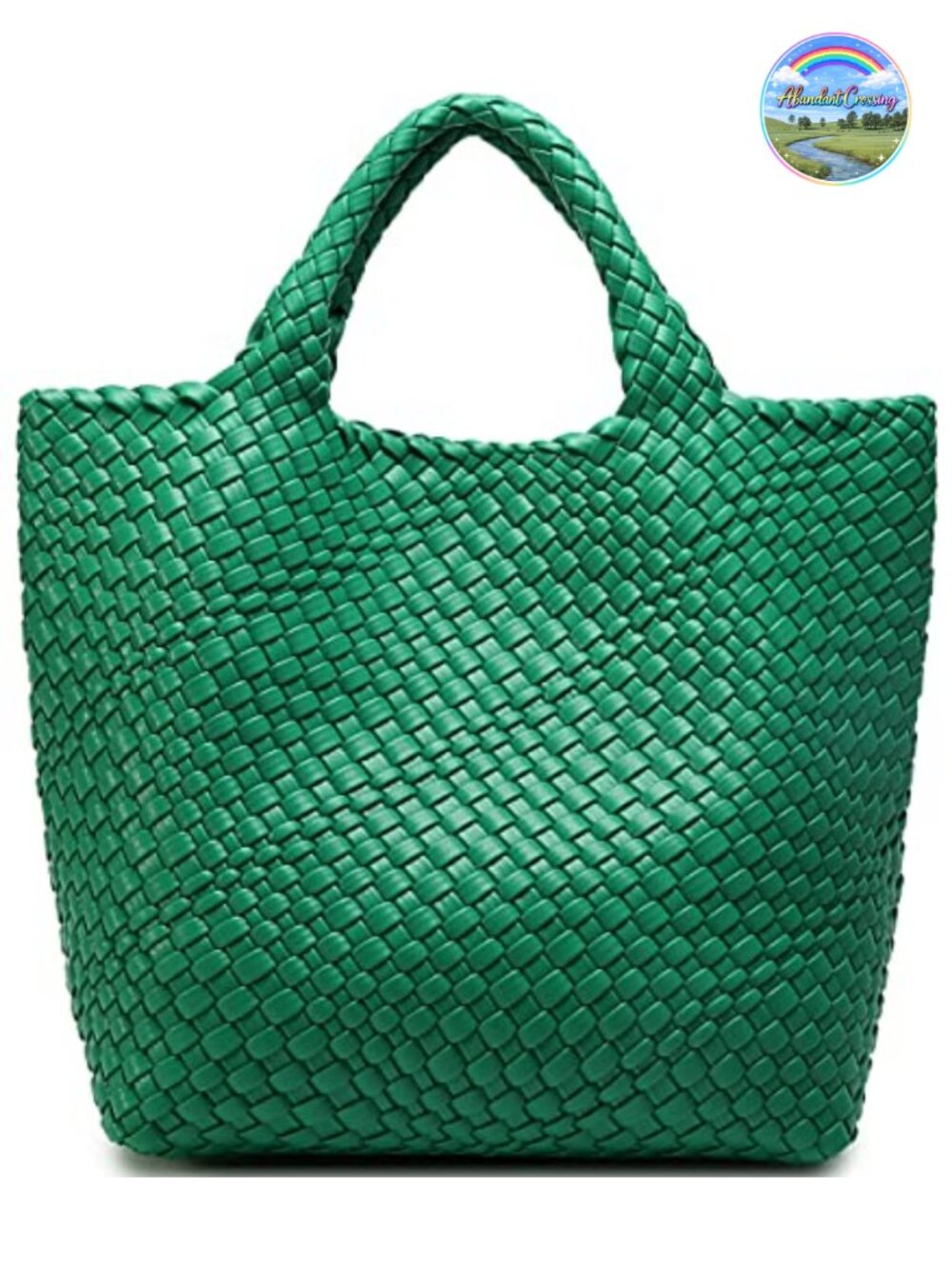 Vegan Leather Woven Shoulder Bag Handmade Satchel & Clutch Set for Women